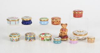 Group of Enamel Boxes: Halcyon Days and Others