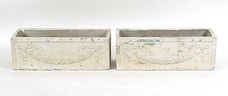 Pair of Neoclassical Style Cast Stone Jardinieres