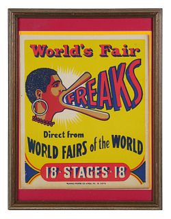 1939 NY World's Fair CIRCUS FREAKS Poster