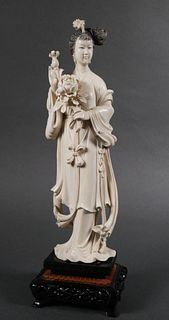 Antique Chinese Carved Ivory Guanyin