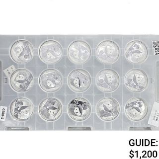 2016 Chinese Silver Pandas [15 Coins]