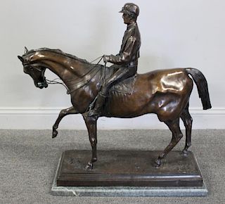 AFTER BONHEUR. Large Bronze Sculpture of Horse and