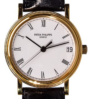 Patek Phillippe 18k Yellow Gold Case and Buckle Calatrava Wristwatch