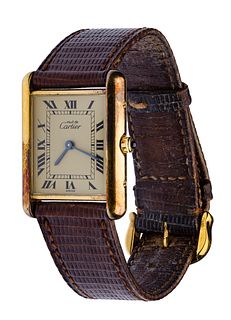 Cartier Must de Cartier Tank Vermeil Sterling Silver Wristwatch