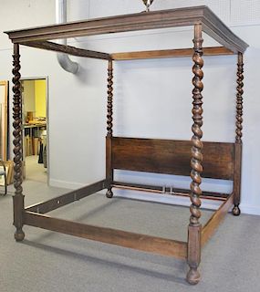 Four Poster Tester Bed with Twist Columns.