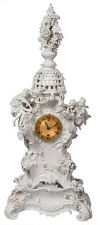 Furstenberg Blanc de Chine Porcelain Mantel Clock with Base