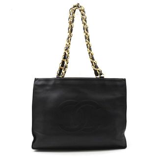 CHANEL LEATHER CHAIN TOTE BAG