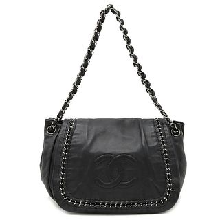 CHANEL LUXURY LINE LEATHER CHAIN SHOULDER BAG