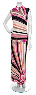 An Emilio Pucci Multicolor Sleeveless Gown, Size 10.