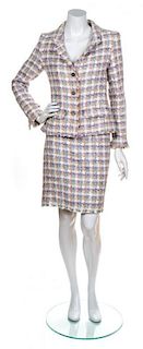 A Chanel Multicolor Cotton Boucle Skirt Suit, Size 38.