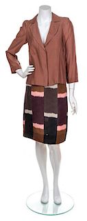 A Marni Blouse and Multicolor Skirt Ensemble, Both Size 38.