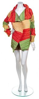 An Issey Miyake Multicolor Pleated Jacket, No Size.