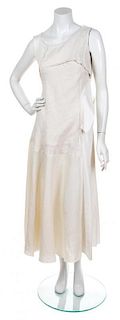 A Yohji Yamamoto Beige Cotton Sleeveless Dress, Size 1.