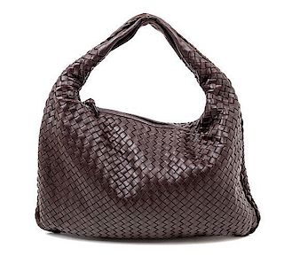 A Bottega Veneta Brown Intrecciato Handbag, 17" x 13" x 3".