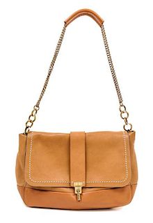 A Lanvin Camel Leather Handbag, 13.5" x 8.5" x 4", Strap Drop is 13".