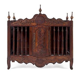 * A French Provincial Walnut Panettiere Height 37 1/2 x width 38 1/2 x depth 17 1/2 inches.