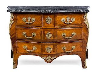 * A Regence Gilt Bronze Mounted Kingwood Commode Height 33 1/2 x width 49 x depth 23 inches.