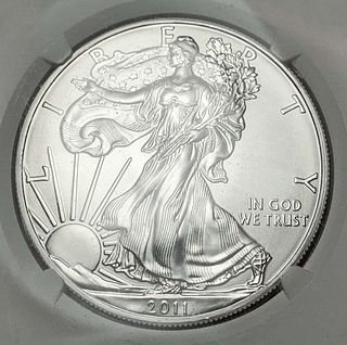 2011 American Silver Eagle NGC MS70 25th Anniversary Early Releases