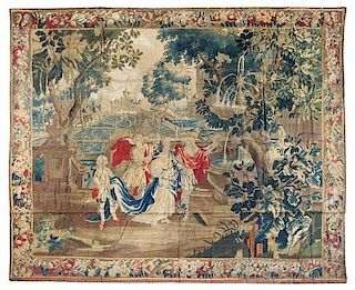 * A French Wool Beauvais Tapestry 8 feet 9 inches x 10 feet 5 inches.