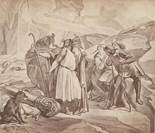 After RETHEL (*1816), Hannibal's train across the Alps, Sepia-Photography