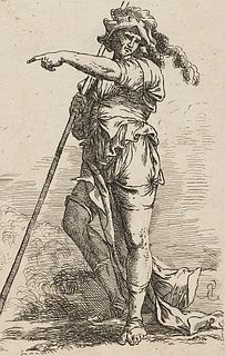 After ROSA (*1615), Soldier with pike, Copper engraving
