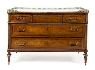 * A Directoire Mahogany Commode Height 34 x width 51 3/4 x depth 23 3/4 inches.