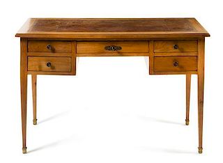 * A Louis Philippe Style Fruitwood Bureau Plat Height 30 1/4 x width 47 1/4 x depth 25 5/8 inches.