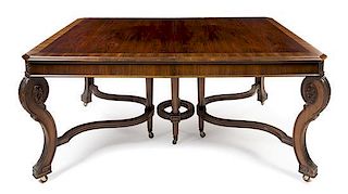 * A Louis Philippe Style Rosewood Dining Table Height 30 1/2 x width 64 x depth 44 inches.
