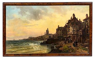 * Charles Euphrasie Kuwasseg, (French, 1833-1904), Port Scene, 1878