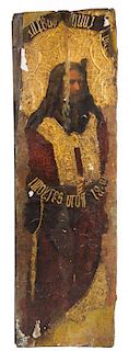 * A Spanish Painted Door Fragment 79 x 24 1/2 inches.