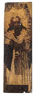 * A Spanish Painted Door Fragment 79 x 23 1/2 inches.