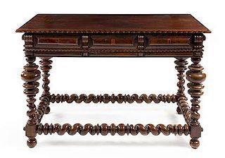 * A Portuguese Rosewood Table Height 34 x width 53 x depth 28 inches.