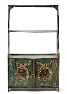 A Continental Painted Hanging Etagere Height 30 1/2 inches.