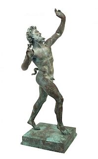 An Italian Bronze Figure Height 32 inches.