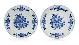 A Pair of Delft Plates Diameter of largest 10 1/2 inches.
