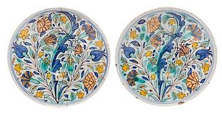 A Pair of Delft Chargers Diameter 12 1/4 inches.