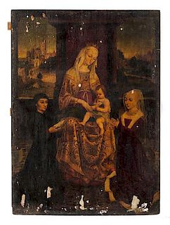 * Artist Unknown, (Possibly Flemish, 18th/19th Century), Madonna and Child with Patrons