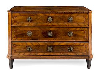 * A German or Austrian Walnut Commode Height 34 1/2 x width 50 1/2 x depth 26 inches.