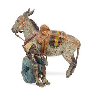 * An Austrian Cold Painted Bronze Figural Group Height 5 inches.