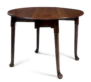 * A Queen Anne Style Mahogany Drop Leaf Table Height 28 1/2 x width 41 1/2 x depth 15 inches (closed).