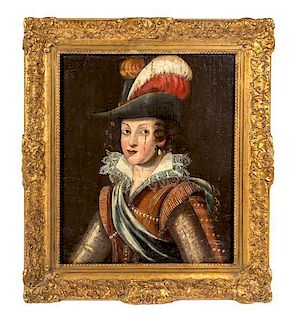 (British School), (17th Century), Portrait of a Lady with a Plumed Hat