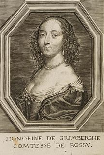 J. MORIN (1590-1650), Honorine de Grimberghe Comtesse de Bossu, Etching