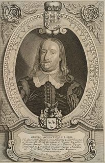 M. BORREKENS (*1615) after HULLE (*1601), Lawyer Georg Achatz Heher,  1649, Copper engraving