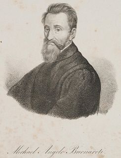 Unknown (19th), Portrait of Michelangelo (1475-1564), Lithography