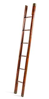 A Regency Style Lacquered Folding Library Ladder Length 90 inches.