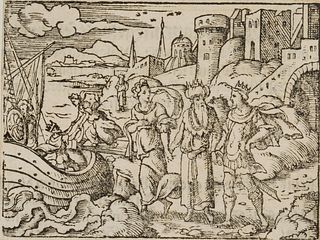 Unknown (16th), Bible, royal family with ship, Woodcut