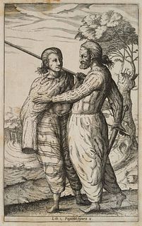P. CLÜVER (1580-1622), Germaniae Antiquae, Two Germanic tribes, around 1616, Etching
