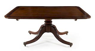 A William IV Mahogany Tilt-Top Breakfast Table Height 28 1/2 x width 64 x depth 49 inches.