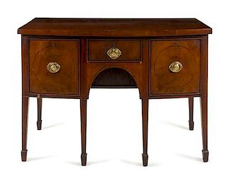 * An George III Style Mahogany Sideboard Height 32 x width 46 1/2 x depth 24 1/2 inches.