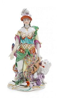 A Derby Porcelain Figure Height 9 3/4 inches.